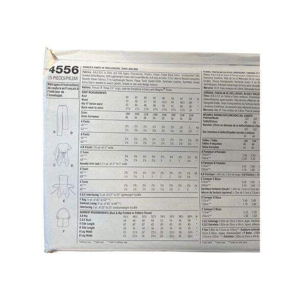 Simplicity 4556 Khaliah Ali Sewing Pattern Womens Tunic Pants Bag Sizes 26W-32W - Picture 3 of 3